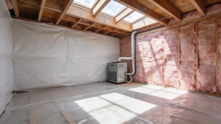 Clean crawlspace featuring effective vapor barrier installation for moisture control